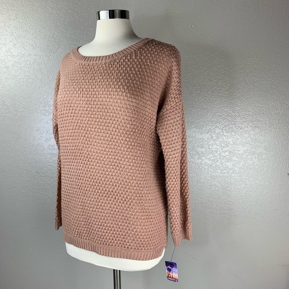 Forever 21 Pink Beige Cable Knit Sweater Size Medium NWT - Picture 9 of 9